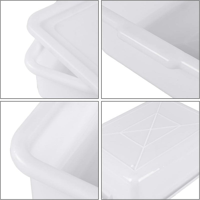 Utiao 3-Pack 13 L Plastic Commercial Bus Tub with Lid, Restaurant Dish Tub, White - Image 3